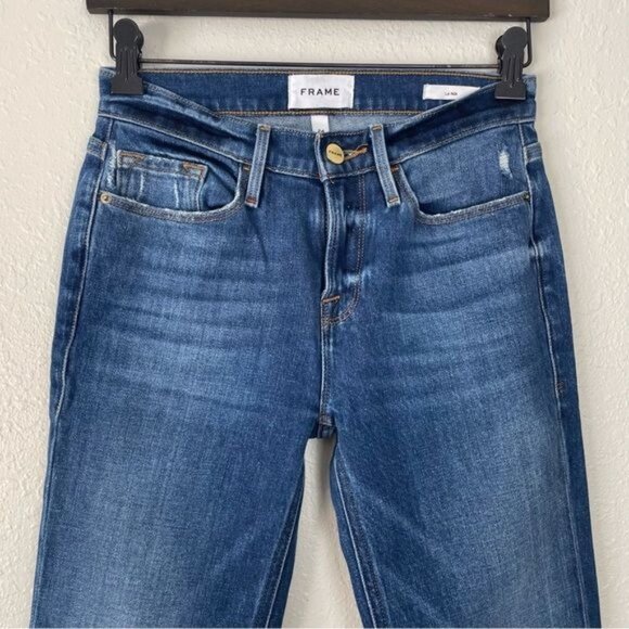 Frame Le Nik Distressed raw hem skinny jeans 24 - Picture 2 of 11